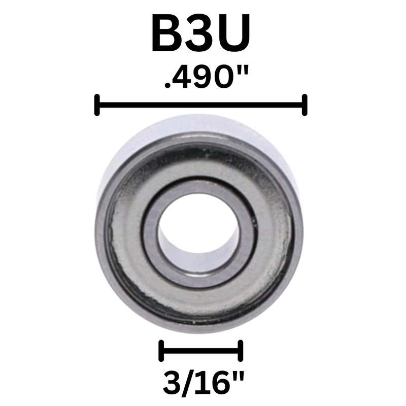 Whiteside B3U Ball Bearing: .490 Inch Outside Diameter, 3/16 Inch