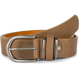 styleBREAKER 03010123 Unisex Belt Plain Colours with Metal on the Belt Loop, Faux Leather, Plain Colour, Waist Belt, Can Be Shortened, brown