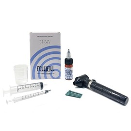 Nuva Follifill SMP Pigment Kit – Deepest Scalp Micropigmentation Ink with Superior Retention, 15ml Bottle for 50+ Treatments, Includes Mixer, Syringes, Cups & Diluting Chart, Hue Balance