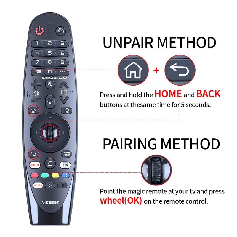 TCNOUMT Replacement AKB75855501 Voice Magic Remote Control Compatible for LG