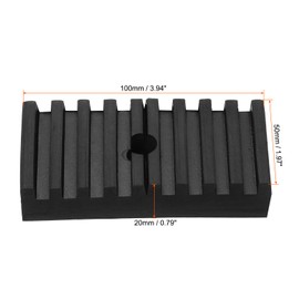 PATIKIL Rubber Anti-Vibration Pads, 4 Pcs 4" x 2" x 0.8" Vibration Isolation Mats Ribbed Shock Absorbing Pads with Hole for HVAC Air Conditioner, Black