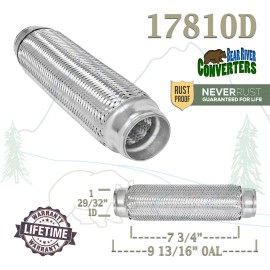 Bear River Converters 1.875" (1 7/8 in.) x 10" Flex Pipe Exhaust Coupling Quality Stainless Heavy Duty