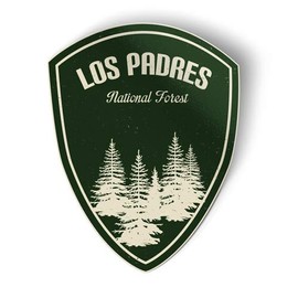 Squiddy Los Padres National Forest Green - Vinyl Sticker Decal for Phone, Laptop, Water Bottle (3" high)