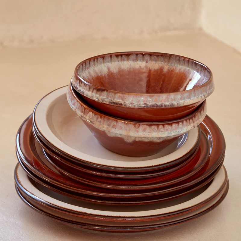 Casafina Ceramic Stoneware 10'' Dinner Plate - Poterie Collection, Caramel