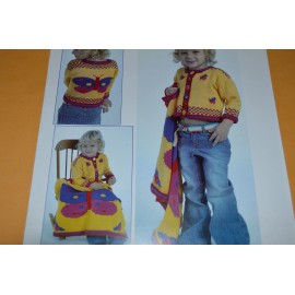 Plymouth Knitting Pattern P572 Dreambaby DK Butterfly Cardigan & Blanket