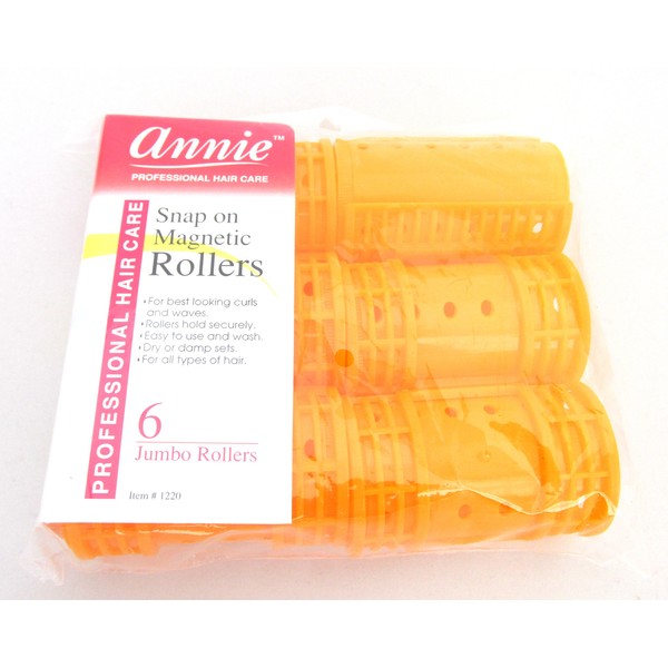 Annie Snap On Magnetic Rollers 1 1/2" Orange 6 pack