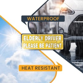 Magnet Me Up Calcomanía Magnética para Conductor Mayor, Sea Paciente, 3x8 Pulgadas, Imán Automotriz Resistente para Coche, Camión, SUV O Cualquier Otra Superficie Magnética