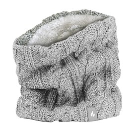 HEAT HOLDERS - Women's Winter Scarf Neck Warmer Neck Warmer with Inner Fleece, lightgrey