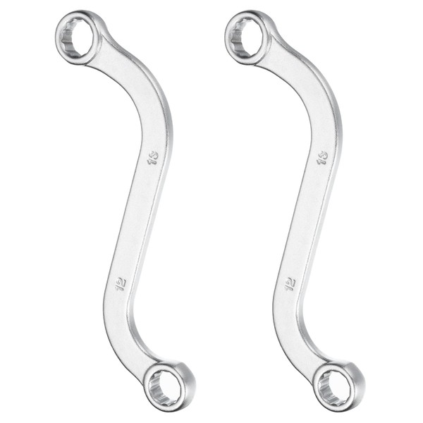HARFINGTON 2pcs S-Style Box Wrench Metric 12mm x 13mm 12-Point