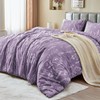 MUXHOMO Duvet Cover Full Size, Reversible Floral Grayish Purple Duvet
