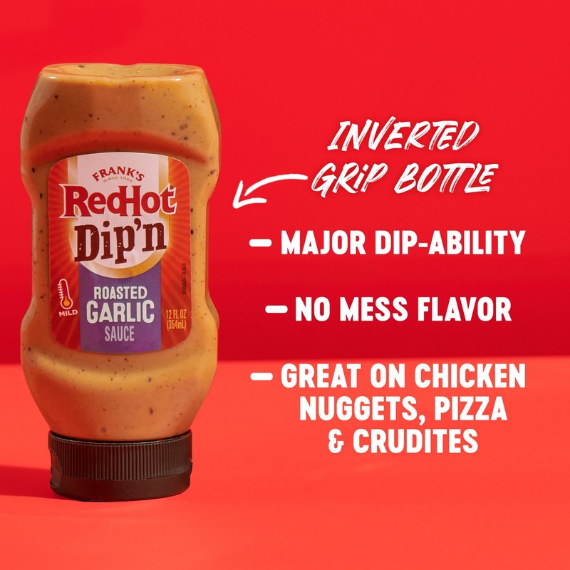 Frank's RedHot Dip'n Roasted Garlic Sauce, 12 fl oz (Pack