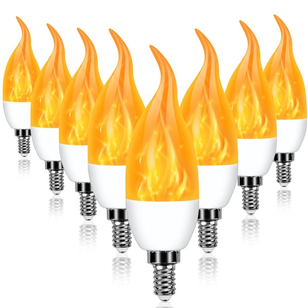 Kestnsee E12 LED Flickering Candelabra Flame Effect Light Bulbs -
