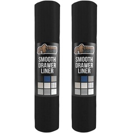 Gorilla Grip Slip Resistant Drawer and Shelf Liner 2 Pack, Non Adhesive Water Resistant, Easy Clean and Trim, Smooth Surface Liners for Kitchen Cabinet, Shelves, Drawers, Pantry, 12 in x 10 FT, Black