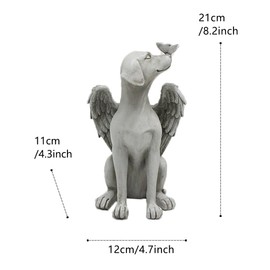 AIMALL Angel Dog Statue with Wings, Resin Craft Ornament, Pet Memorial Souvenir for Home and Garden Decor