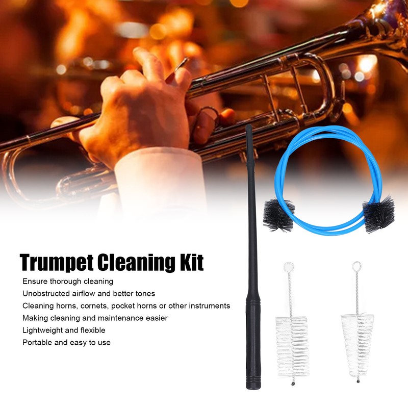 Trumpet Cleaning Kit Mouthpiece Valve Flexible Brush Musical Instrument Maintenance