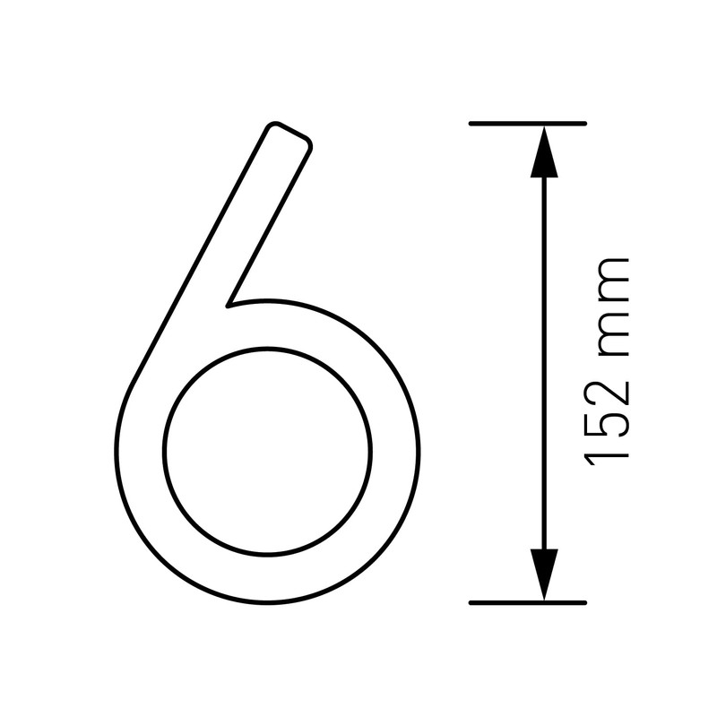 House Number "6" - 152 mm, Design House Number Made
