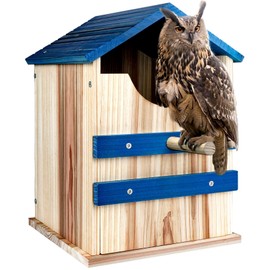 Screech Owl House, Large Handmade Wooden Owl Boxes for Outside with Mounting Screws, 10" x 10" x 14" Easy Assembly Required Nesting Box for Outdoors, Cozy House for Lovely Birds
