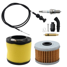 Zreneyfex TRX350 Carburettor Throttle Cable and Starter Valve Plunger Kit Replacement for Rancher 350 450 TRX350 TRX350FE 2000-2006, Including TRX350 Air Filter Oil Filter with Oil Filter Spark Plug