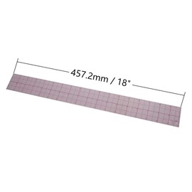 Utoolmart Beveled Transparent Ruler, 18-inch Clear Ruler, Graph Transparent Ruler,Inch Metric Ruler, Plastic Measuring Tool Ruler for Clothes Design 1Pcs