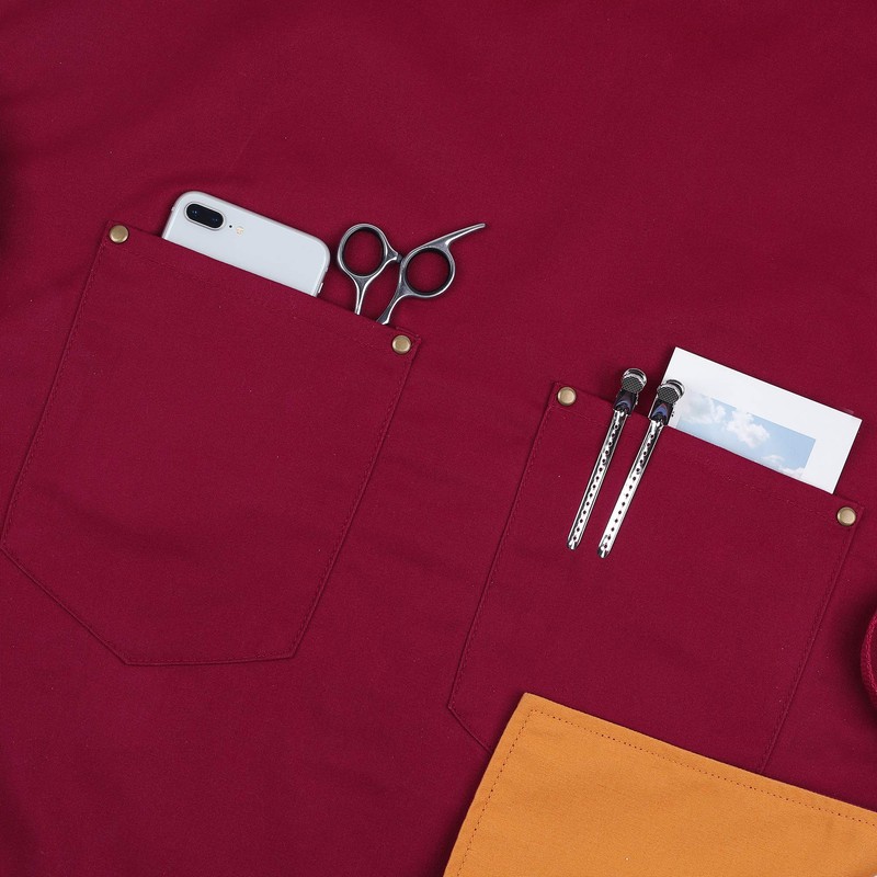 VANTOO Double-Side Colors Apron with Pockets for Men Women, Chef