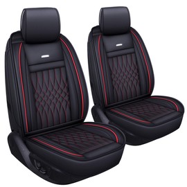 LUCKYMAN CLUB 2 pc Auto Car Seat Covers Fit Most Sedan SUV Truck Fit for Sportage NIRO Optima Forte Soul Rio Sentra Altima Maxima Xterra（Black &Red 2 PCS