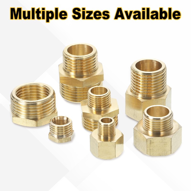 sourcing map 2Pcs G3/4 Male x G1/2 Female Brass Reducer