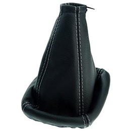 L&P A0011-4 Gear Stick Gaiter 100% Genuine Leather Black Stitching White Replacement Part for Mondeo Mk3 Year 2000-2003