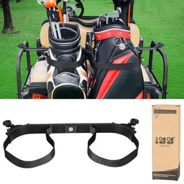 10L0L Upgraded Golf Cart Bag Holder Bracket for Most 2+2 Golf Cart Rear Seat with 1 Inch Square Tube,No Drilling Attachment Adjustable for Yamaha, EZGO and Club Car