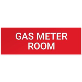 Gas Meter Room Sign, Engraved, 3x9 Inches, Indoor/Outdoor Use, Made in USA