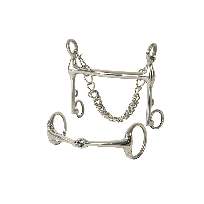 Korsteel Stainless Steel Mullen Mouth Fixed Cheek Eggbutt Weymouth Set