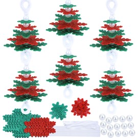 Happy makers Christmas Craft Kits Red&Green Snowflake Layered Christmas Ornament Craft Kit DIY 3D Snowflake Tree Ornaments Decorations Art Sets Foam Snowflake Xmas Arts and Crafts School