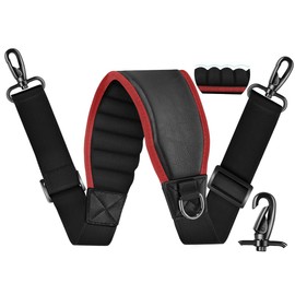ZINZ 77" Shoulder Strap with Neoprene Thick Padded, Universal Bag Strap with Double Adjustable Buckles and Metal Swivel Hooks, Ideal for Individuals 5'11" and Taller,Red edge