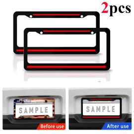 JYMAOYI Set of 2 For Honda Metal Black Metal License Plate Frame Tag Covers Accessories