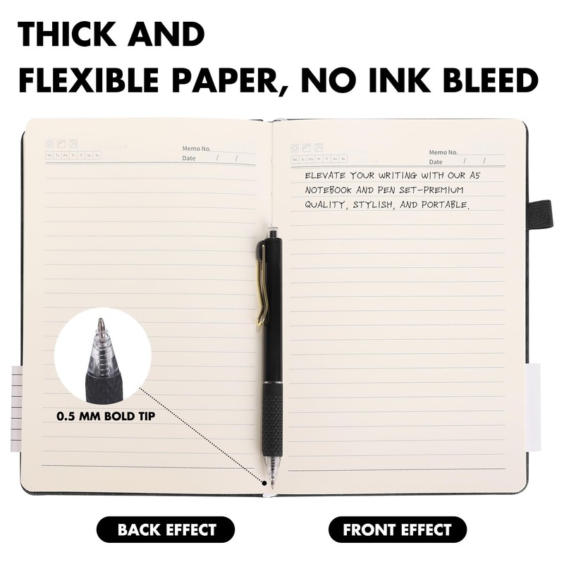 Aodaer Lined Notebook Journal with Pen A5 Notebooks 100 GSM