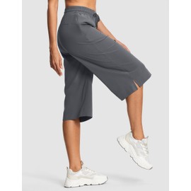 ISEEGZ Women's Capri Pants Wide Leg Plus Size Lightweight Quick Dry Casual Summer Pants Sweatpants Hiking Walking