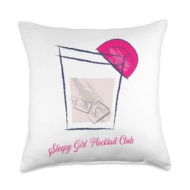 Sleepy Girl Mocktail Club Cute Fashion Trend Throw Pillow