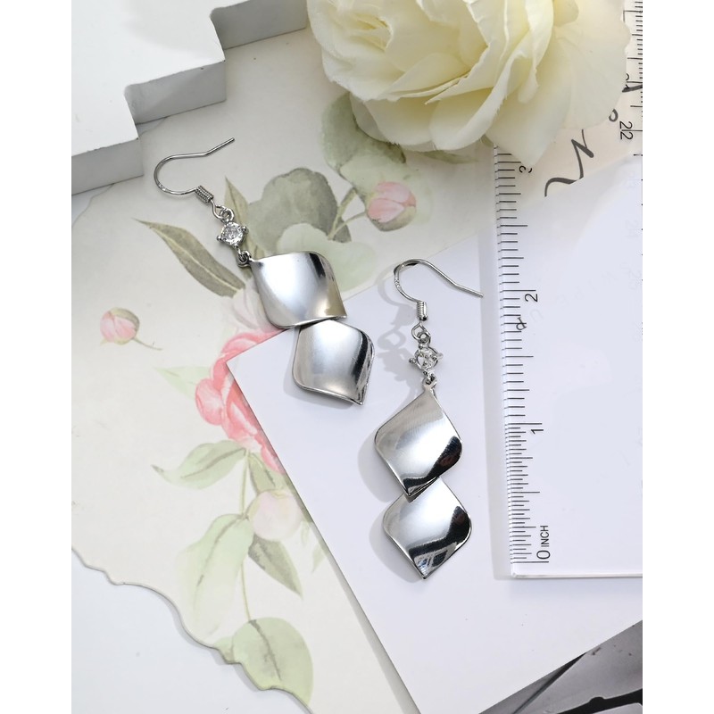 Elaximn 925 Sterling Silver Dangle Earrings for Women, Hypoallergenic Lightweight