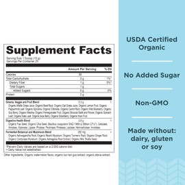 Ancient Nutrition ANCIENT NUTRITION Organic SuperGreens Powder with Probiotics, Peppermint, Made from Real Fruits & Vegetables, Digestive & Energy Support, 25 Servings