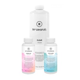 EKWB EK-CryoFuel Clear Premix Coolant (1L) + Loop Cleaner + Superflush Concentrate Combo