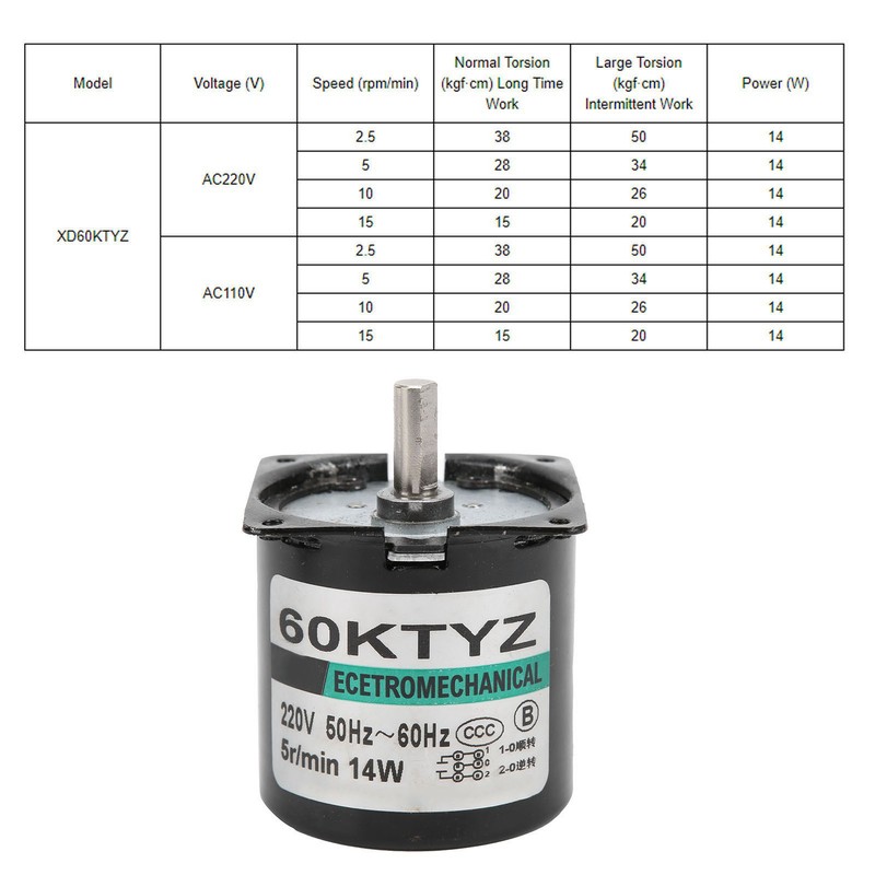 Mini Motor AC Synchronous Metal Gear Slow Speed Permanent Magnet