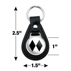 GRAPHICS & MORE Black Leather Double Black Diamond Skiing Experts Only Keychain