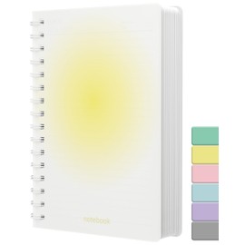 Smarpau Notebook, B5, Wirebound Notebooks, 300 Pages/150 Sheets, 100GSM Thick Paper for Writing, PVC Hardcover Journal Notebook for Women, Men, Work, Office, School, 19 x 25 cm - Yellow