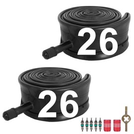 40/47-559 Inner Tube with 32 mm Schrader Valve, 26 x 1.50/1.75 Robust Bicycle Inner Tube for Road, Mountain, Rail, Cyclocross, MTB, Cruiser, Children's Bicycle, Fat Bike, Butyl Rubber Tyre Tube 26 x