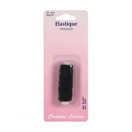 (Black) - Hemline Shirring Elastic 20m x 0.75mm - Black