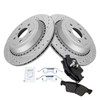 TRQ Rear Brake Pad & Rotor Kit Performance Semi-Metallic Premium