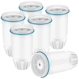 Water Filters Replacement Fits for ZERO Pitchers and Dispensers, Multi-Stage Filter System, Reduce Lead, 0 TDS, 6 pack