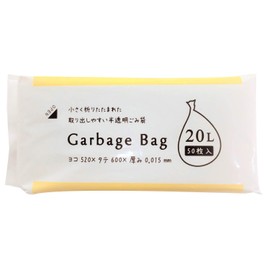 Japax CS23 Trash Bags, Translucent, Width 20.5 x Height 23.6 inches (52 x 60 cm), Thickness 0.0006 inches (0.015 mm), 50 Sheets, 32 Folds, Easy to Remove, Poly-Bag, Small, Foldable, Compact