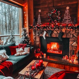 JMEXSUSS 4 Pack 50 LED Fairy Lights Battery Operated Christmas Lights, 16.1ft Waterproof Red & White Twinkle Lights for Gifts Party Wedding Christmas Indoor Outdoor Decorations