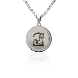 Women's Men's Necklace Stainless Steel with Zodiac Zodiac Zodiac Pendant Individual Chain Length Selectable, Stainless Steel