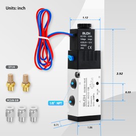 BLCH PNEUMATIC Solenoid Valve 4V410-15 DC12V Single Coil Pilot-Operated Electric 2 Position 5 Way Connection Type Outlet wire(4V410 DC12 1/2"NPT)